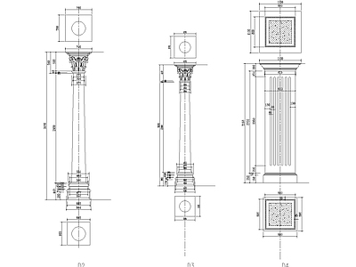现代其他节点详图 欧式柱 施工图