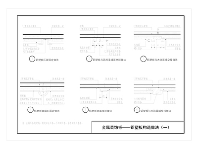 其他节点详图 铝塑板交接做法 收口 压条 施工图