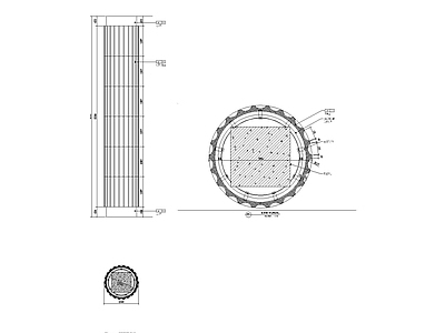 现代其他节点详图 瓦楞大理石包圆柱 施工图