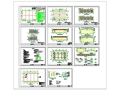 钢结构 建筑 棚 屋面 施工图
