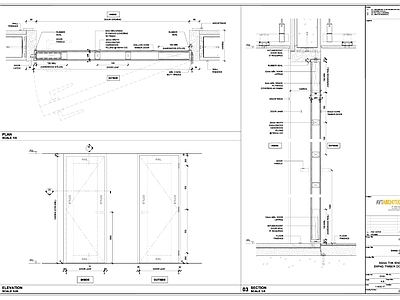 现代门节点 边框 door details 門 門大样 施工图