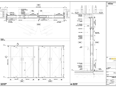 现代门节点 边框 推拉节点 門大样 Door Details 施工图