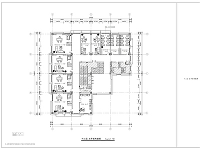 现代整体办公空间 办公楼装修图纸 施工图