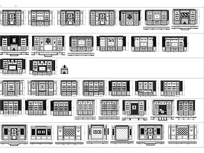 现代综合家具图库 施工图