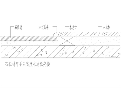 现代其他节点详图 地板与石材高低 施工图