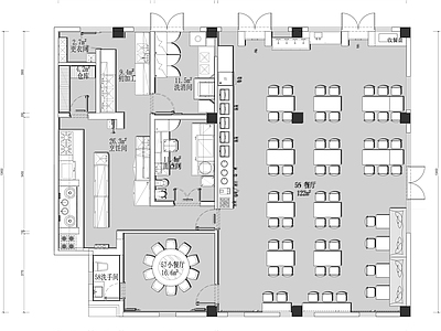 现代其他餐饮空间 社区职工食堂员工 施工图