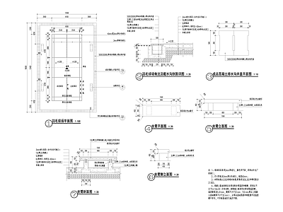 景观节点 羽毛球场 施工图