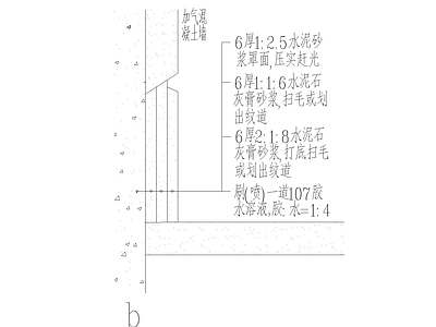 现代建筑工程节点 水泥踢脚节点图 施工图