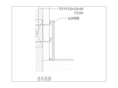 现代其他节点详图 塑料踢脚节点图 施工图