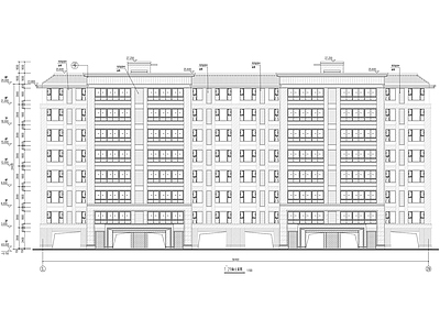 现代住宅楼建筑 现代住宅8层洋房 户型详图 一梯两户 说明节能详图大样 施工图