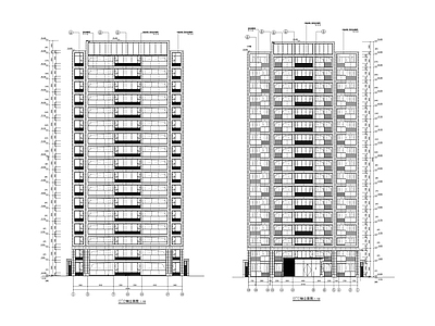 现代住宅楼建筑 现代高品质住宅 第四代高层住宅 平立剖详图大样 户型详图 施工图