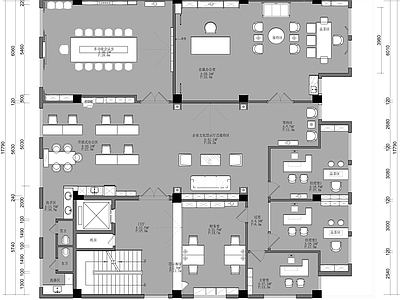 办公室平面图 300㎡办公空间 施工图