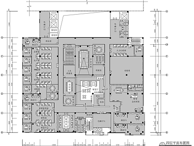 现代整体办公空间 企业公司办公中心 办公楼办公接待厅 施工图