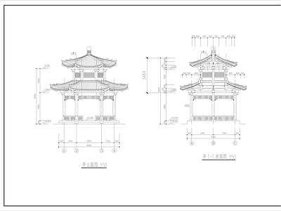 中式亭子 六角亭 凉亭 景观亭 木亭 仿古北方 施工图