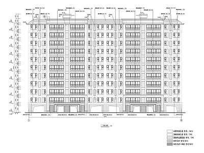 新中式住宅楼建筑 新中式11层洋房 户型详图 一梯两户 说明详图大样 施工图