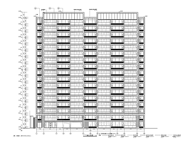 现代住宅楼建筑 17层高层住宅 第四代住宅 户型详图 平立剖详图大样 施工图