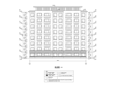 现代住宅楼建筑 现代8层洋房 多层住宅 一梯两户 户型详图 说明节能详图大样 施工图