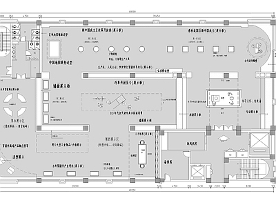 现代展厅 文化展厅 历史文物展厅 展厅平面图 施工图