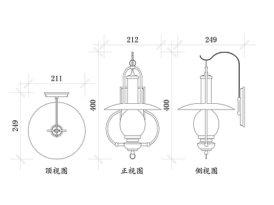 现代灯具图库 灯笼壁灯平面图 壁灯结构图 壁灯设计图 灯光布局图 壁灯安装图 施工图