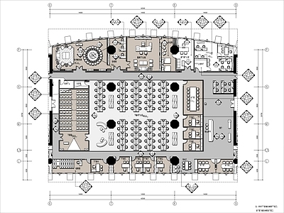 现代整体办公空间 1000㎡ 商务公司 施工图