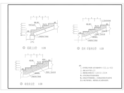 现代其他节点详图 景观台阶详图 施工图