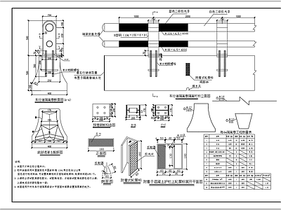 现代其他节点详图 车行道隔离墩 车行道隔离 施工图