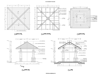 欧式亭子 凉亭 施工图