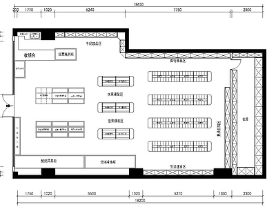 现代其他商业空间 零食店 施工图