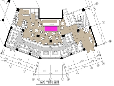 现代酒吧 两层娱乐酒吧 KTV 平面图 施工图