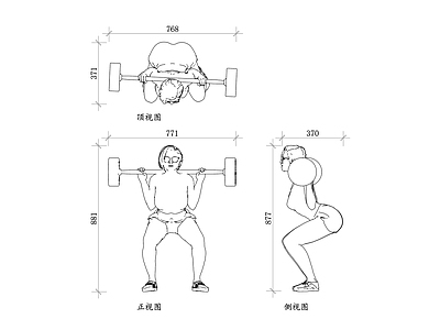 现代人物 健身女人平面图 女人结构图 女人设计图 健身布局图 女人运动图 施工图