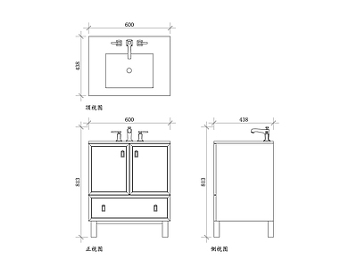 现代卫浴设施 科勒卫浴梳妆台 梳妆台结构图 梳妆台设计图 布局图 梳妆台安装图 施工图