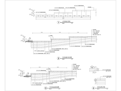 现代小区景观 台地景观 下沉绿地 阶梯景观 施工图