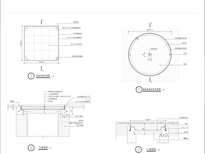 现代铺装图库 雨水井井盖 雨水篦子详图 施工图