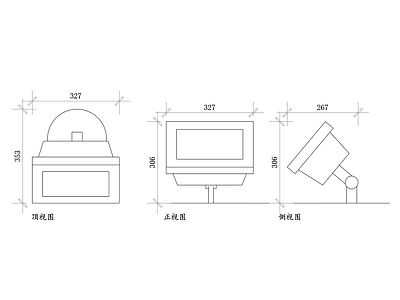 现代灯具图库 落地式泛光灯平面 泛光灯结构图 泛光灯设计图 照明布局图 泛光灯安装图 施工图