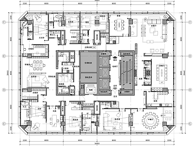 平层 豪宅大平层平面图 大平层布置图 施工图