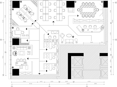 现代工业综合家具图库 办公空间 室内设计 施工图