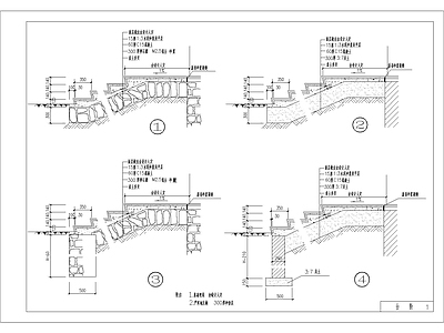 现代其他节点详图 室外常用台阶详图 施工图