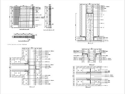现代其他节点详图 双面石材防水墙体 施工图