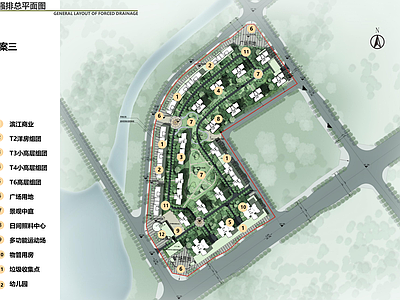 现代住宅楼建筑 彭水新城小区强排 洋房加高层 总平面图 施工图