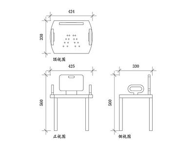 现代卫浴设施 沐浴椅平面图 沐浴椅结构图 沐浴椅设计图 浴室布局图 使用安装图 施工图