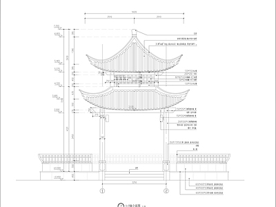 现代亭子图库 双层详图 施工图