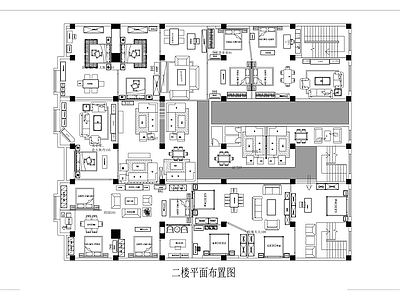 现代美式商场 1000㎡ 两层家具展厅 施工图