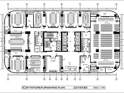 现代工装平面图 多功能平面 布置图 施工图