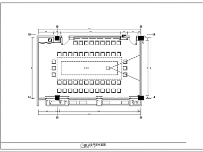 现代会议室 多功能 大 汇报室 施工图
