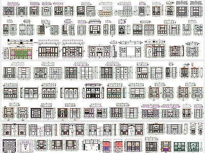 现代中式综合家具图库 书柜 博古架 装饰柜 家具 施工图