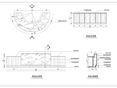 现代简约家具节点详图 异形前台 施工图