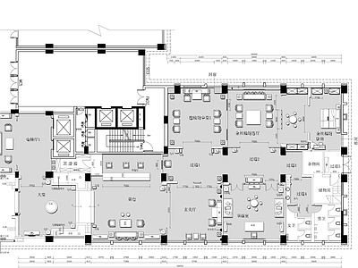 现代新中式商场 两层中式家具展厅 平面布置图 施工图