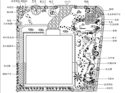 新中式庭院 别墅平面图 园 农村 民宿 设计平面图 施工图