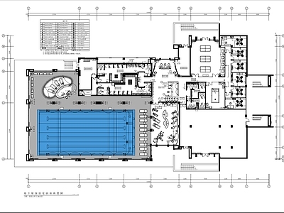 现代健身房 游泳健身会所 施工图