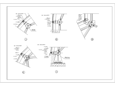 现代其他节点详图 网架玻璃屋面节点 施工图